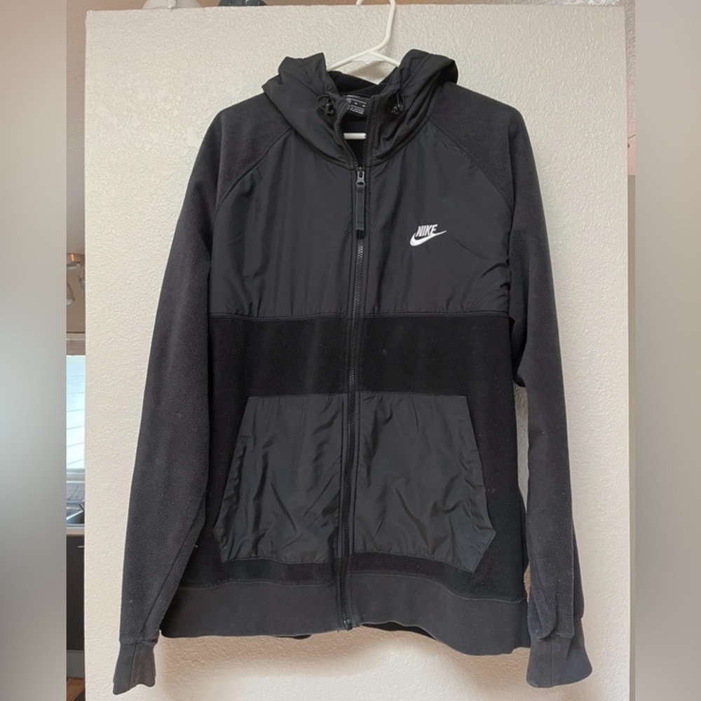Nike Black Hooded Jacket with Logo